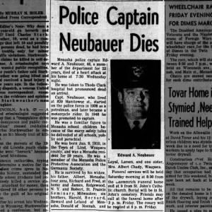 Police Captain Edward A Neubauer obituary